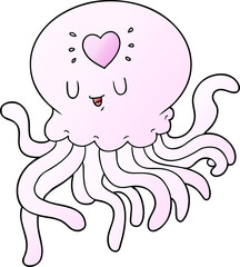 cartoon jellyfish in love