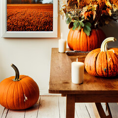 pumpkins and leaves