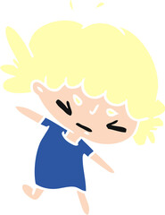 cartoon illustration of a cute kawaii girl