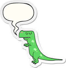 cartoon dinosaur with speech bubble sticker