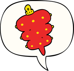 cartoon christmas decoration with speech bubble