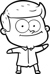 cartoon happy man