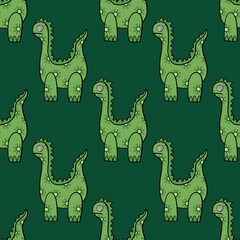 Dinosaur animals seamless cartoon doodle monsters pattern for wrapping paper and kids clothes print and fabrics