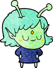 cartoon alien girl