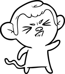 cartoon angry monkey
