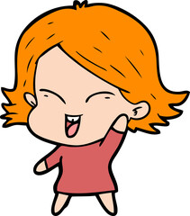 happy cartoon girl
