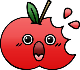 gradient shaded cartoon of a red apple