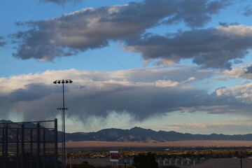 Beautiful mountains and clouds in the city
