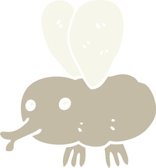 flat color style cartoon fly
