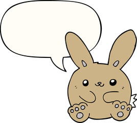 cartoon rabbit with speech bubble