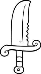 Obraz premium line drawing cartoon jeweled sword