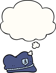 cartoon sailor hat with thought bubble