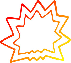 warm gradient line drawing of a cartoon of explosion