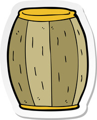 sticker of a cartoon beer barrel