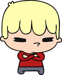 cartoon illustration of a kawaii cute cross boy