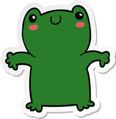 sticker of a cartoon frog