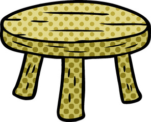 cartoon small wooden stool