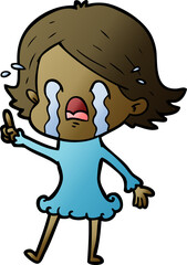 cartoon woman crying