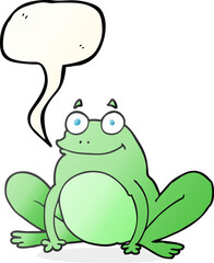 freehand drawn speech bubble cartoon happy frog