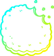cold gradient line drawing of a cartoon biscuit