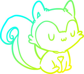 cold gradient line drawing of a squirrel