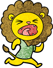 cartoon lion running