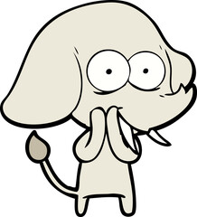 Obraz premium happy cartoon elephant