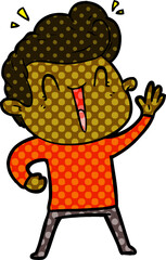 cartoon excited man