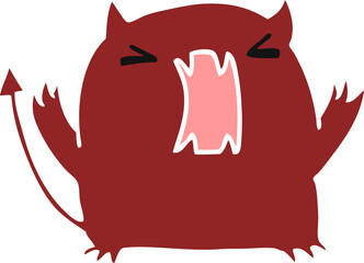 cartoon illustration of a cute kawaii devil