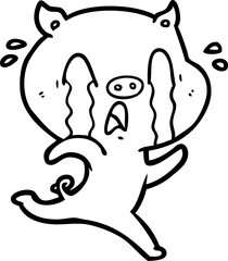 crying pig cartoon