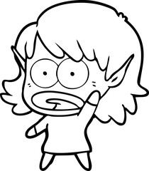 cartoon shocked elf girl