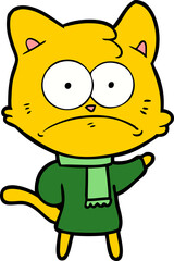 cartoon nervous cat