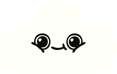 flat color retro cartoon of a cloud