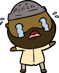 cartoon bearded man crying