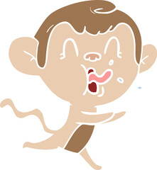 crazy flat color style cartoon monkey