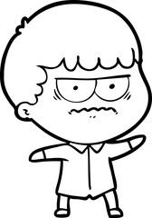cartoon annoyed man