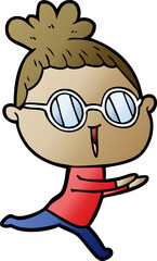 cartoon woman wearing spectacles
