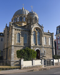 Fototapeta na wymiar Biarritz, France - 15 Jan, 2022: Biarritz Orthodox Church