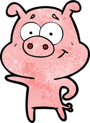 cartoon pig pointing