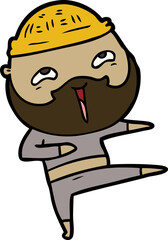 cartoon happy bearded man