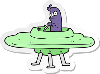 sticker of a cartoon flying saucer