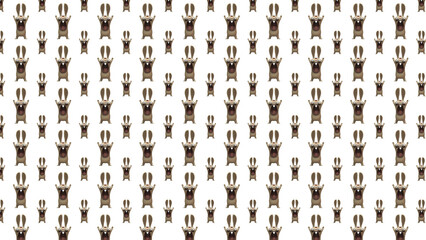 pattern in the form of various monsters on a white background 3d-rendering