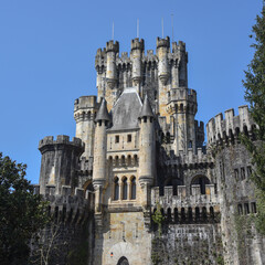 Fototapeta na wymiar Butroi, Spain - 14 April, 2022: Butron Castle in the Basque Country, Spain