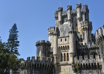 Fototapeta na wymiar Butroi, Spain - 14 April, 2022: Butron Castle in the Basque Country, Spain
