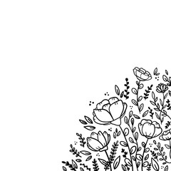 black and white floral background