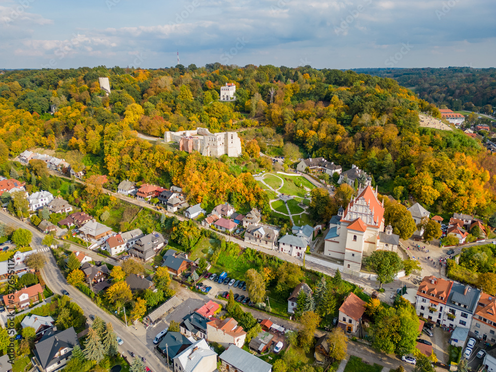 Wall mural View Kazimierz Dolny City from a drone