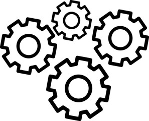 Metal gears and gears vector. Flat design gear icon. Mechanism wheels logo. Gear wheel concept template.
