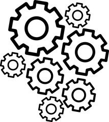 Metal gears and gears vector. Flat design gear icon. Mechanism wheels logo. Gear wheel concept template.