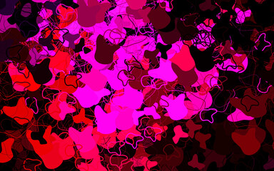 Dark Pink vector background with abstract shapes.
