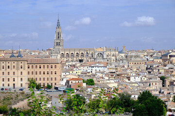 Fototapeta na wymiar View of the Primatial Cathedral of Saint Mary of Toledo, Toledo, Spain. It is a World Heritage Site by UNESCO.
